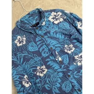 Margaritaville Men’s XXL Jimmy‎ Buffett Hawaiian Casual Camp Shirt Blue Floral